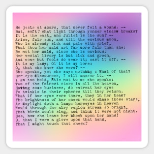 Pastel Rainbow Typewritten Shakespeare Sticker